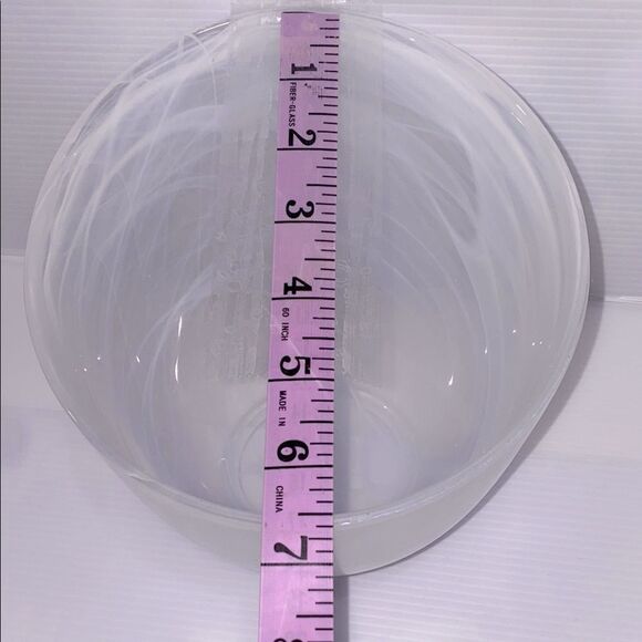 Alabaster Opulent White Swirl Bowl High Low Design Hand Cast Swirl - Picture 6 of 9